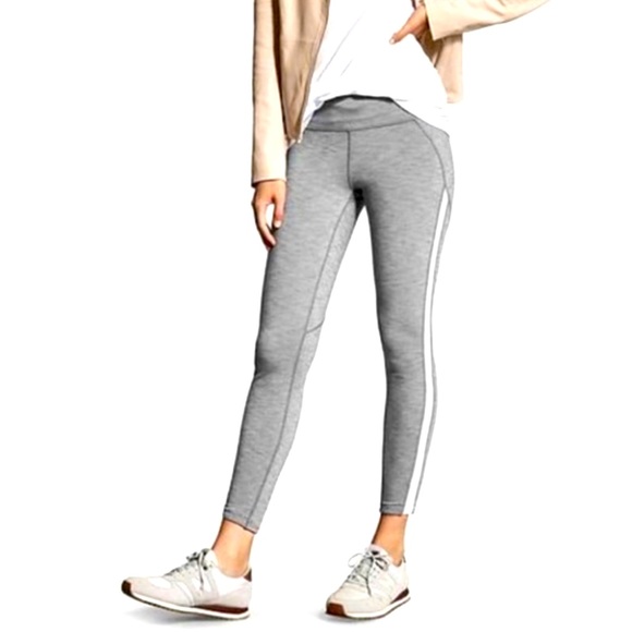 Athleta  Chaturanga High Rise Leggings Gray Stripe - Picture 11 of 11